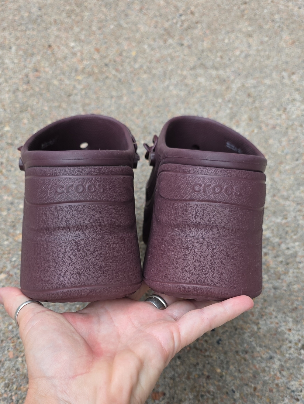 Crocs Siren Chain Platform Chunky Dark Cherry Clogs Size 8 - Picture 9 of 12
